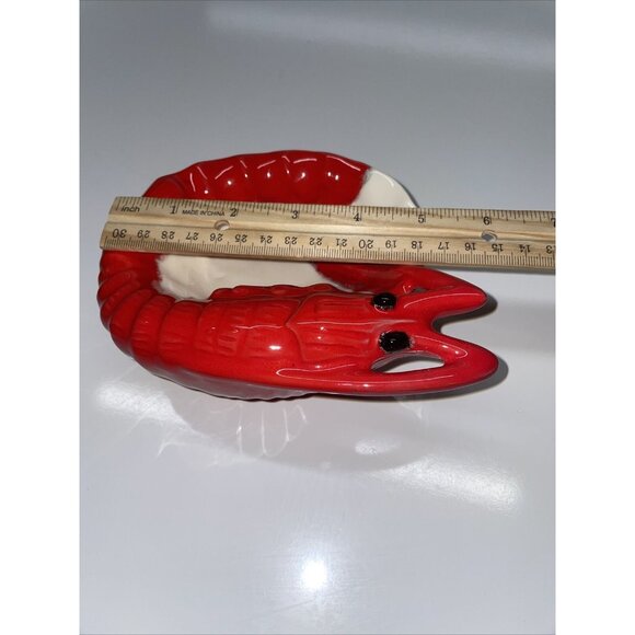 Vintage Ceramic Lobster Dish Signed Jim Dandy 1977 Excellent Condition Red - Picture 14 of 15